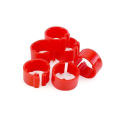 Poultry Leg Rings 15mm - Suit Standard Fowl 24 Pack-Red
