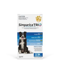 Simparica TRIO Chews For Medium Dogs 10.1-20Kg 3pk