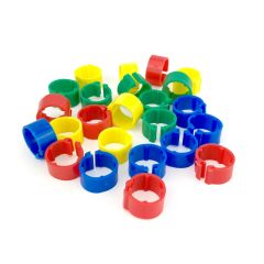 Poultry Leg Rings 15mm - Suit Standard Fowl 24 Pack-Mixed Colours