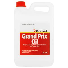 Ranvet Grand Prix Oil 5L Omega-3 and Omega-6 fatty acids for Horses