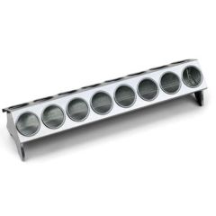 Galvanised Poultry Feeding Trough - Chicks 16 Hole