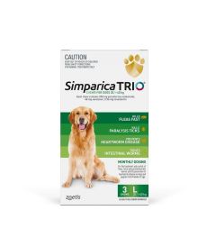 Simparica TRIO Chews For Large Dogs 20.1-40Kg 3pk