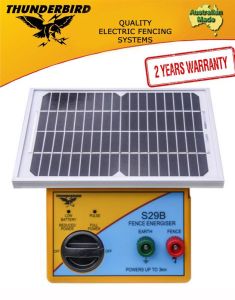 Thunderbird S29B Solar Electric Fence Energiser 3 km Self Contained