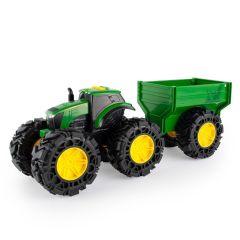John Deere Toy Tractor and Wagon with Lights & Sounds
