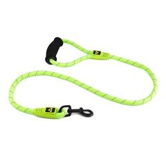 Reflective Rope Dog Lead with Foam Handle -Green