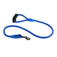 Reflective Rope Dog Lead with Foam Handle -Blue