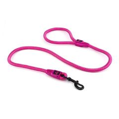 Reflective Rope Dog Lead with Rope Clip -Pink