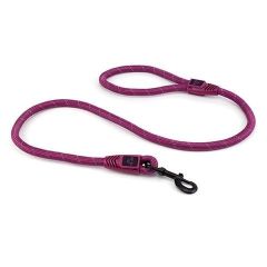 Reflective Rope Dog Lead with Rope Clip -Purple