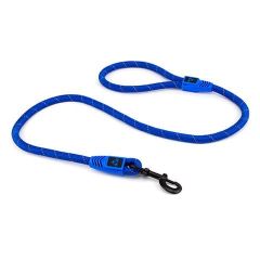 Reflective Rope Dog Lead with Rope Clip -Blue