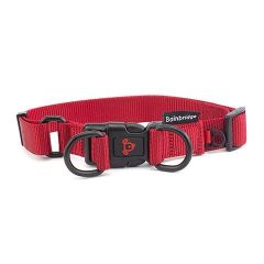 Nylon Double Ring Dog Collar Premium-Red-X Large