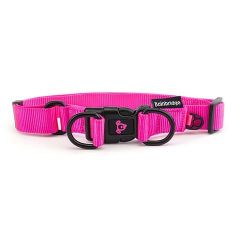 Nylon Double Ring Dog Collar Premium-Pink-Medium