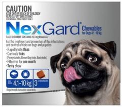 NexGard Chewable Flea & Tick Treatment -4-10 6 Pack