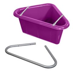 Plastic Corner Feed Tub with Bracket - Purple