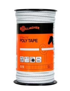 Gallagher 12.5 mm White Poly Tape 200m