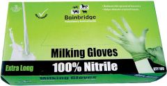 Long Nitrile Milking Gloves Various Sizes -Large