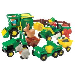 John Deere Toy Fun on the Farm Play Set with 4 Vehicles - 20 Piece Set 