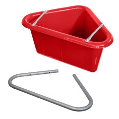 Plastic Corner Feed Tub with Bracket - Red