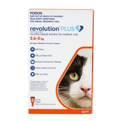 Revolution Plus Medium Cat Orange 3 Pack 2.6-5kg