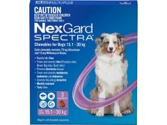 Nexgard Spectra Chews Wormer, Flea & Tick Treatment-15-30Kg - 3 Pack