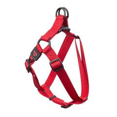 Nylon Step in Harness Premium-Red-Large