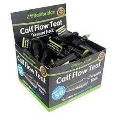 Bainbridge Calf Flow Teat - Threaded Black Box of 50