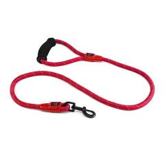 Reflective Rope Dog Lead with Foam Handle -Red