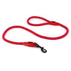 Reflective Rope Dog Lead with Rope Clip -Red