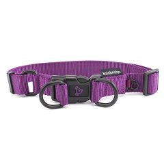 Nylon Double Ring Dog Collar Premium-Purple-Large