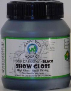 Worlds Best Hoof Oil Show Gloss Black 125mL