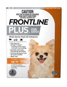Frontline Plus Flea & Tick Treatment 3's 0-10Kg