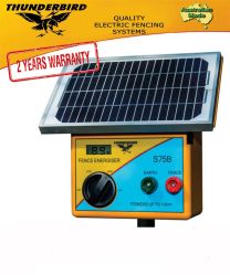 Thunderbird S75B Solar Electric Fence Energiser 10Km Self Contained 