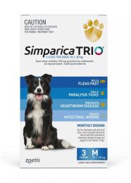 Simparica TRIO Chews For Medium Dogs 10.1-20kg 3pk