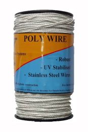 Thunderbird Electric Fence White Polywire 500 Meter Reel