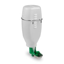Plastic Bottle Cage Drinker with Metal Basin (Small Animal) - 2L