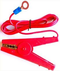 Electric Fence Red Lead with Ring and Alligator Clip