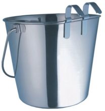 Bucket With Flat Back & Hooks 10.2 litre Stainless Steel